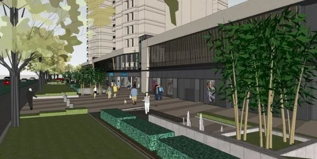 Sketchup Residential Model | High rise residential, ground floor commercial, modern style, residential building