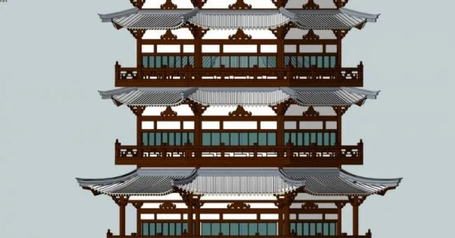 Sketchup Ancient Architecture Model | Multi story Octagonal Pavilion, Ancient Architecture, Chinese Style