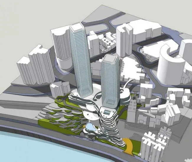 Sketchup Hotel Model | Conceptual Scheme for Super High rise Cliff Adjacent Hotel, Modern Style