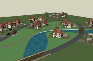 SketchUp Villa Model: Southeast Asian Classical Style Single-Family Villa Cluster-BIM WORLD