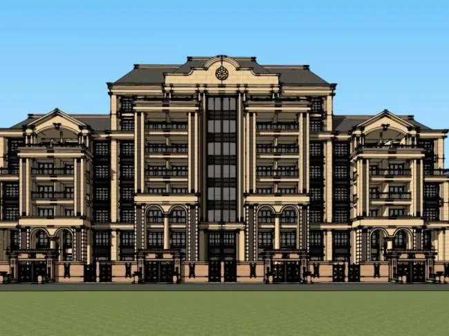 Sketchup Residential Model | High rise residential building, European classical style