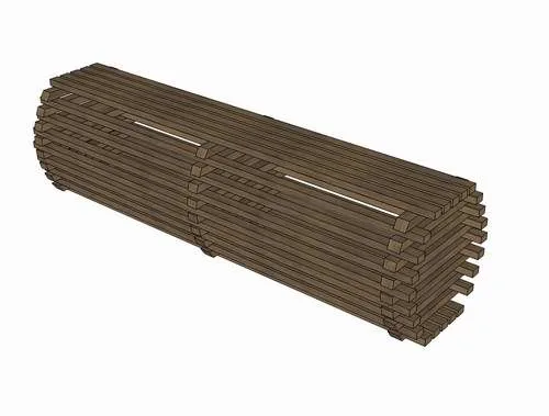 SketchUp Material Model: Outdoor Wooden Leisure Chair Component