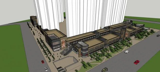 Sketchup Business Model | Simplified European Style, Commercial Street, Multi story Shopping Mall, Commercial Skirts, Classical Style