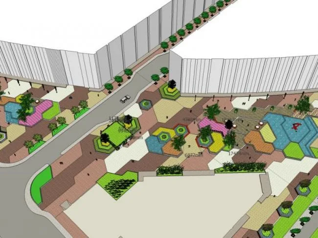 Sketchup Landscape Model | Landscape Planning, Modern Style