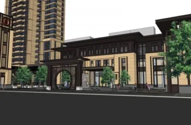 SketchUp Residential Model: Classic-Style High-Rise with Ground-Floor Commercial Space-BIM WORLD