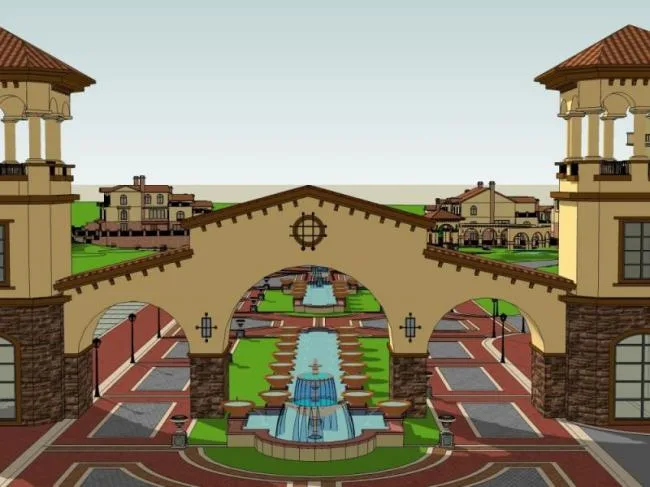 Spanish-Style Villa Cluster 3D Model in SketchUp