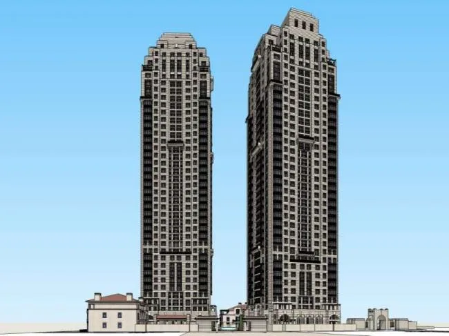 Sketchup Residential Model | Super high-rise residential building, classical style