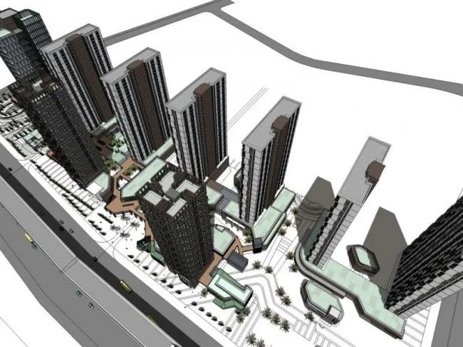 Sketchup Complex Model | High rise Commercial Complex, Modern Style