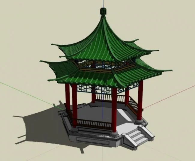 Sketchup Sketch Model | Pavilion, Chinese Style, Sketch