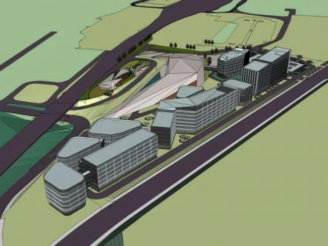Sketchup Business Model | Multi story Stone City, Commercial, Modern Style