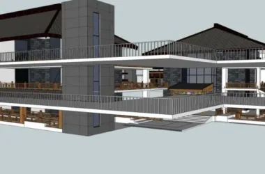 Modern Chinese-Style Resort Villa Model in SketchUp-BIM WORLD