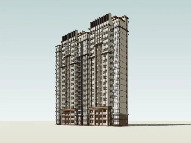 Sketchup Residential Model | High rise Residential Buildings, Residential Buildings, Classical Style