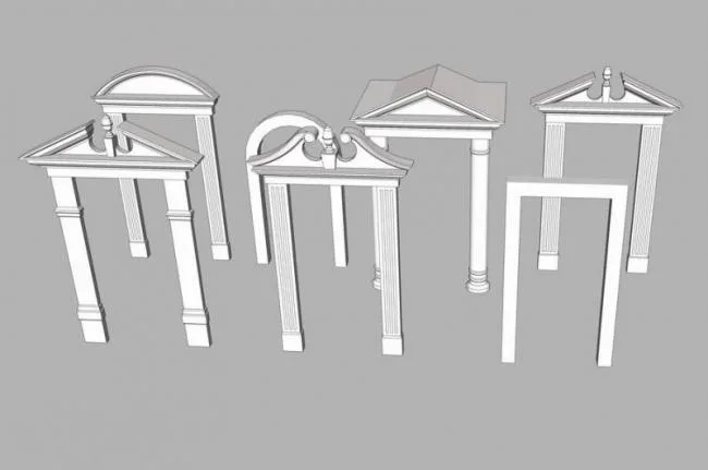 Sketchup Material Model | European Door Frame Thread Foot SU Model Material Component