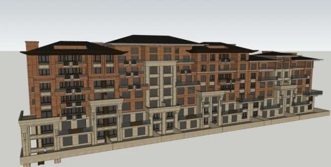 Sketchup Villa Model | Multi row Villa, European Style