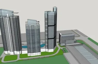 SketchUp Complex Model: Modern Urban Commercial Complex with High-Rise Office Buildings-BIM WORLD