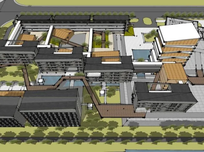 Sketchup School Model | Multi story School Campus, Educational Architecture, Modern Style