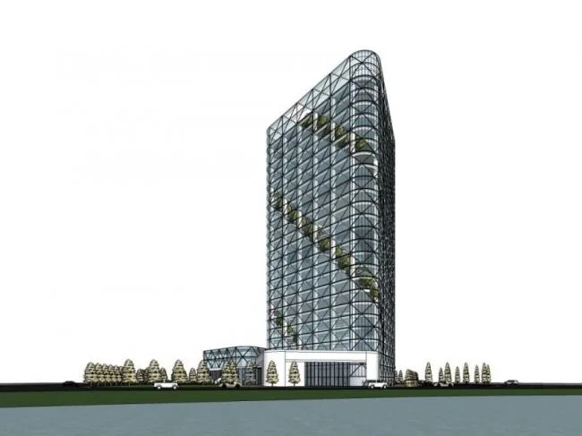 Sketchup Complex Model | Multi story Commercial Complex, Office, Hotel, Modern Style