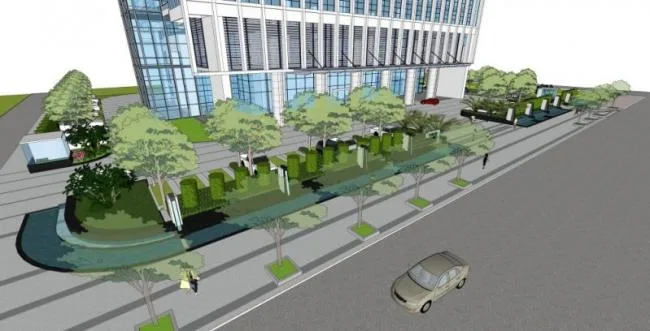 Modern Office Landscape Design in SketchUp