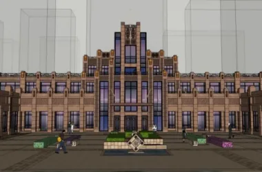 European-Style Entrance and Classical Design in SketchUp Residential Model-BIM WORLD