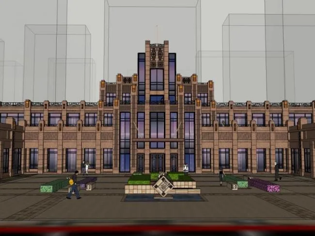 European-Style Entrance and Classical Design in SketchUp Residential Model