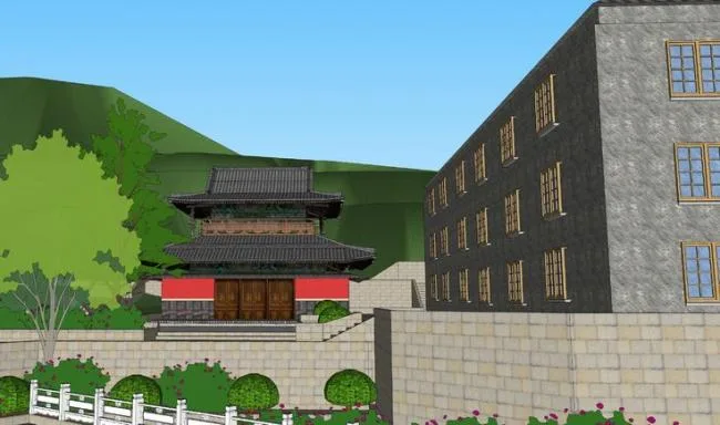 Sketchup Ancient Architecture Model | Chinese Mountain and Forest Taoist Temples, Ancient Architecture, Chinese Style, Landscape