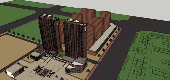 Sketchup Residential Model | High rise Residential Buildings, Residential Buildings, Commercial Skirts, Neoclassical Style