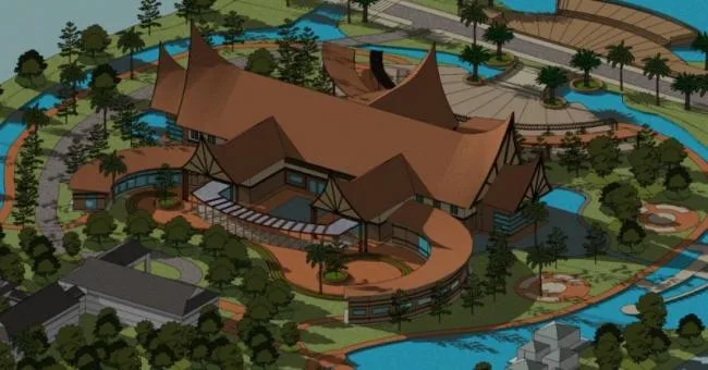 Sketchup Hotel Model | Southern Resort Hotel, Multi story Hotel, Southeast Asian Style