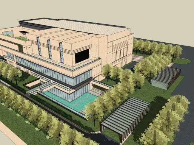 Sketchup Business Model | Multi story Commercial Club, Modern Style