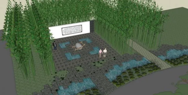 Sketchup Landscape Model | Small Landscape, New Chinese Style