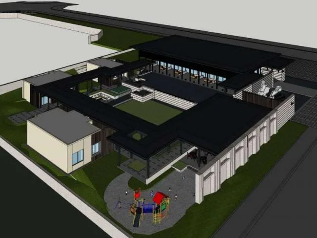 Sketchup Residential Model | Low rise Sales Office, Commercial Building, Modern Style
