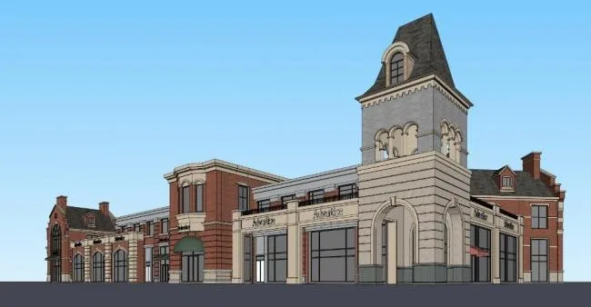SketchUp Business Model: Multi-Story British Classical Commercial Building