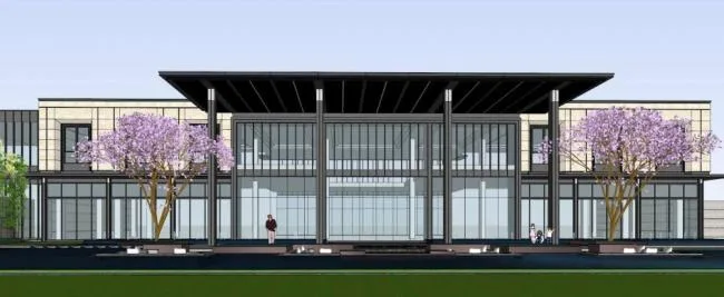 Sketchup Business Model | Sales Office, New Chinese Style, Commercial Architecture