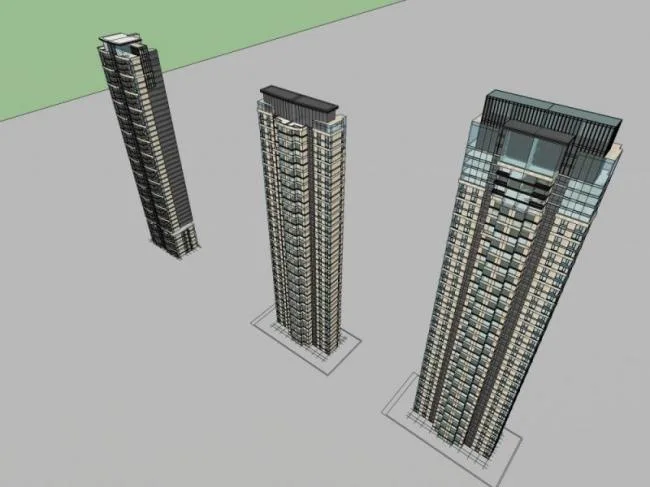 Sketchup Residential Model | High rise Residential Buildings, Modern Style