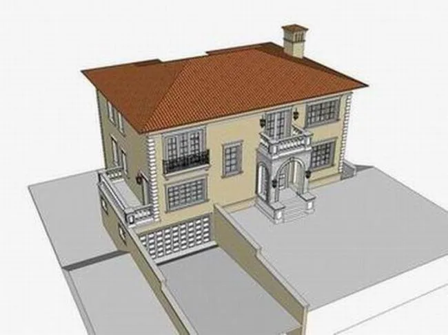 Sketchup Villa Model | Single Family Villa, Classical Style