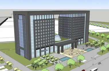 Modern High-Rise Office Building Model in SketchUp-BIM WORLD