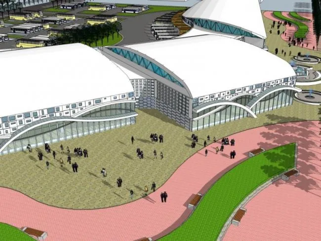 Sketchup Station Road Bridge | Multi story Bus Station, Modern Style