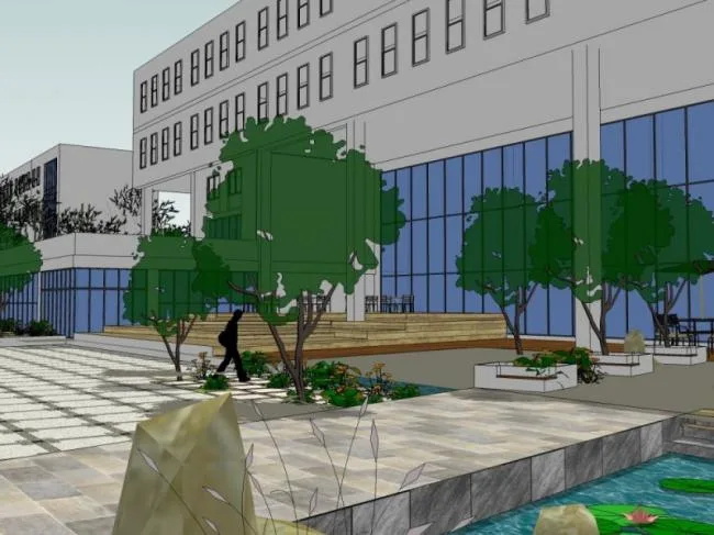 Sketchup Landscape Model | Office Landscape, Modern Style