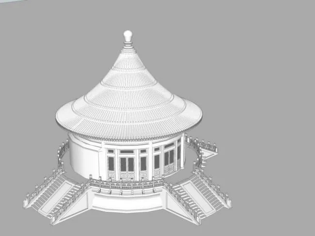 Sketchup Ancient Architecture Model | Multi story Round Hall, Temple of Heaven and Prayer Hall, Ancient Architecture, Chinese Style