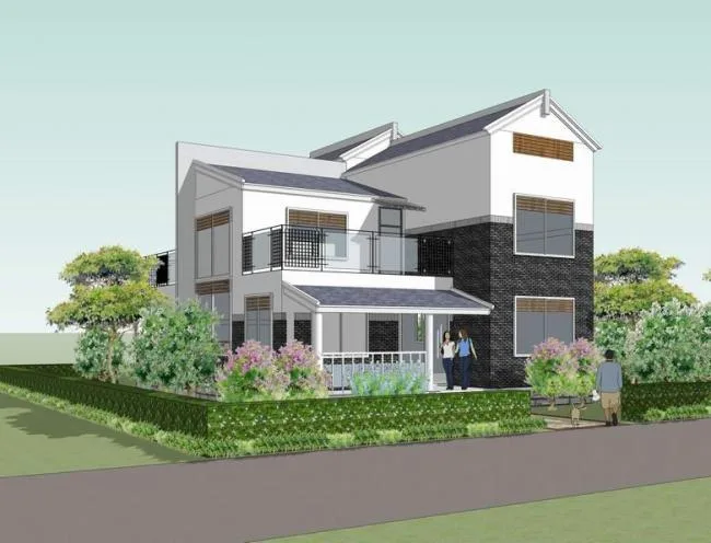 Sketchup Villa Model | Solo Villa, Stacked, Chinese Style