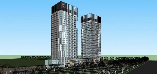Sketchup Business Model | High rise commercial buildings, hotel offices, shopping malls, modern style
