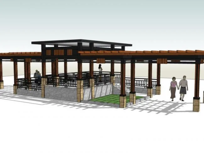 Sketchup Landscape Model | Corridor Landscape, Chinese Style