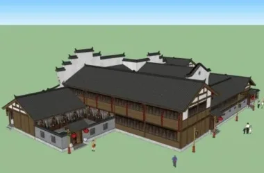 SketchUp Model of Ancient Chinese Architecture: Traditional Courtyard Design-BIM WORLD
