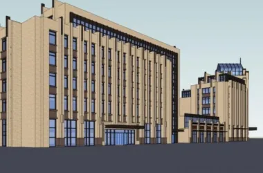 Modern Multi-Story Office Building Model in SketchUp-BIM WORLD