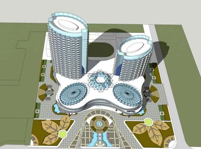 Sketchup Office Model | Multi story Hybrid Office Building, Modern Style
