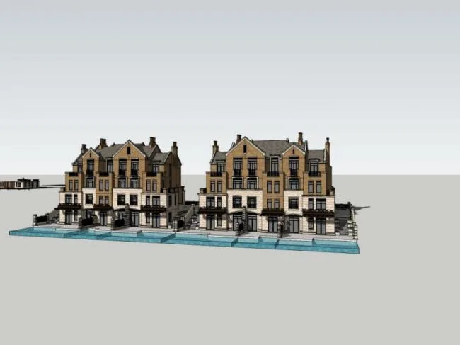 Sketchup Villa Model | Townhouse, British Style