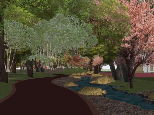 Sketchup Landscape Model | Courtyard Landscape, Modern Style