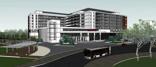 Modern Multi-Story Level 2 Grade A Hospital Model in SketchUp