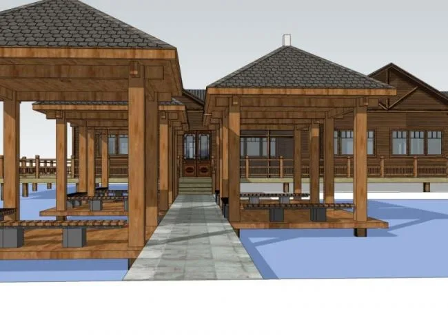 Sketchup Hotel Model | Multi story Hotel, Chinese Style
