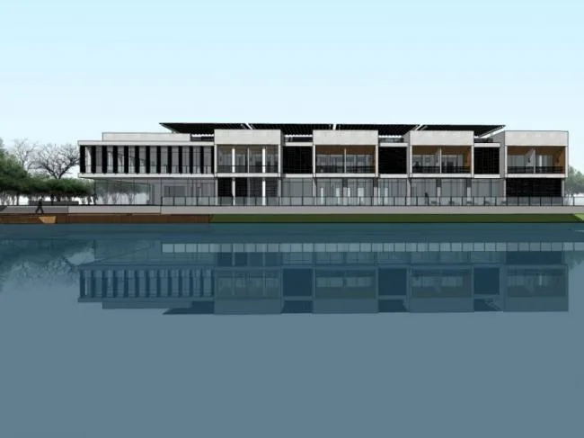 Sketchup Business Model | Multi story clubhouse, modern style, commercial building
