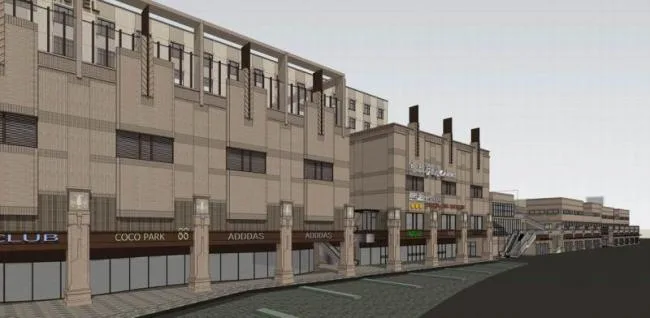 Sketchup Business Model | Multi story commercial street, commercial building, neoclassical style